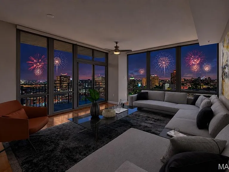 July 4th fireworks in the City of St. Louis and surrounding areas of the city.