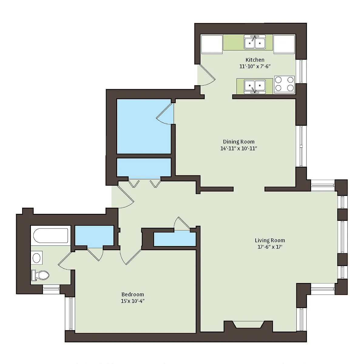Floor plan 1101-1bD