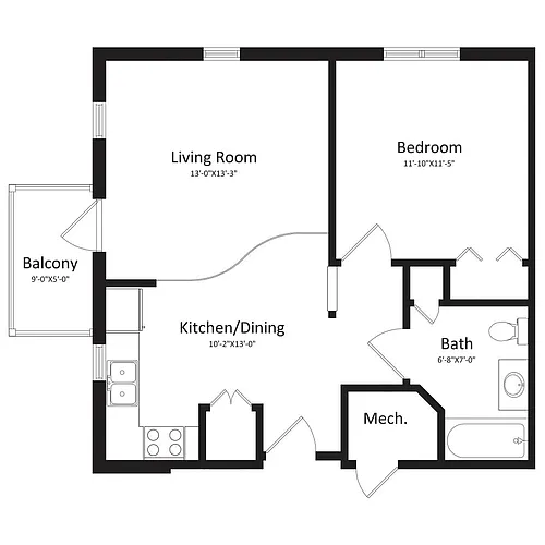 Floor plan 1 Bedroom