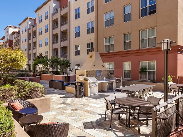 Phase I Courtyard with Barbecue Grills and Dining Area
