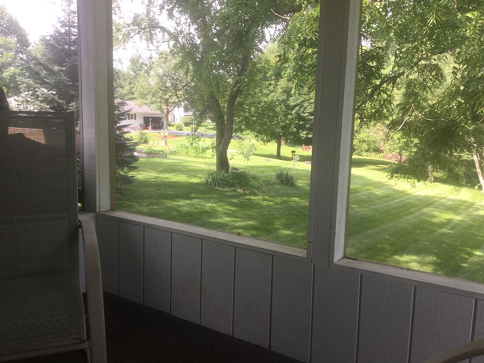 Peaceful screened in deck. 