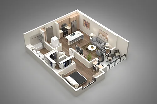 Floor plan 1 Bed/1 Bath