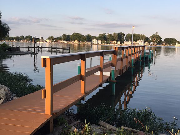Freshly painted dock.