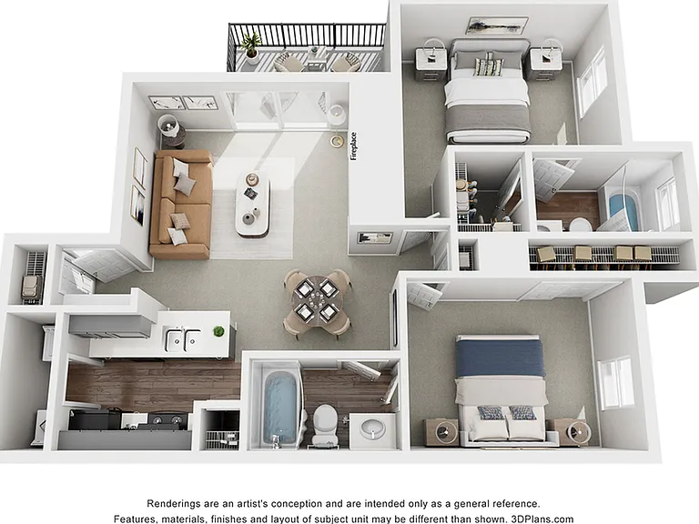 Coconut | 2 Bed 2 Bath | 942 sq ft | Park at Midtown Apartments in Greensboro Coconut | 2 Bed 2 Bath | 942 sq ft | Park at Midtown Apartments in Greensboro