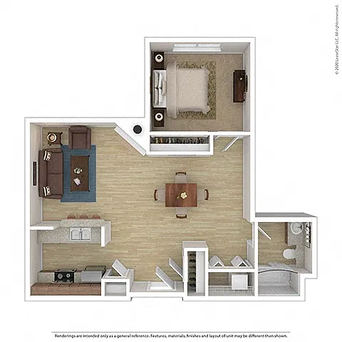 Floor plan 1 Bed 1 Bath A5