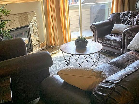Living room with fireplace