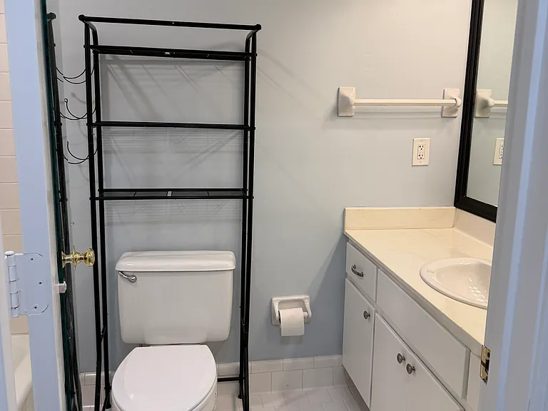 Master bathroom with plenty of storage.