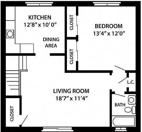 Floor plan The Alpine I - No Balcony (2 occupants max)