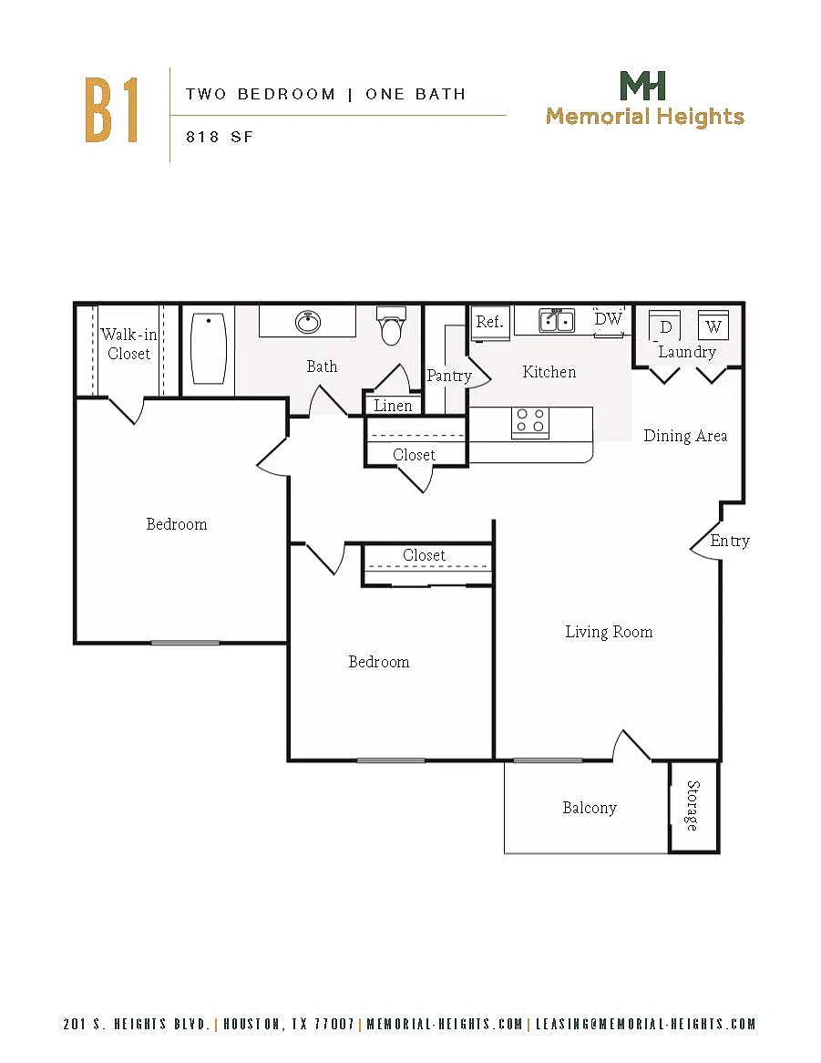 Floor plan Two bedroom B1