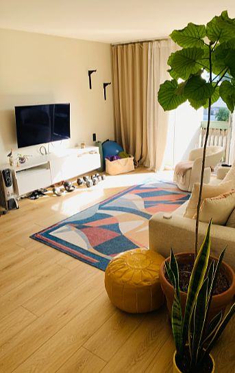 living room and media center