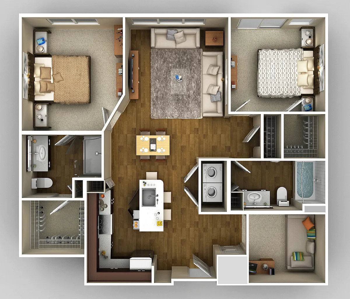 Floor plan 2x2 Den E