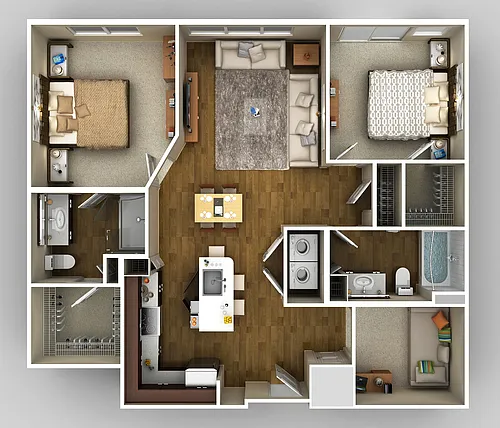 Floor plan 2x2 Den E