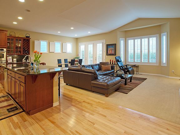 Great room - cath. ceilings