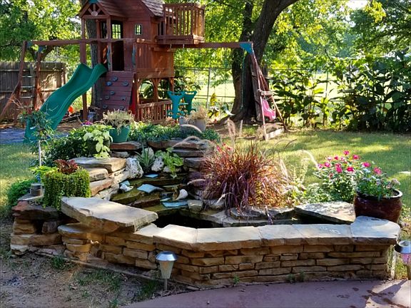 Koi pond and playfort