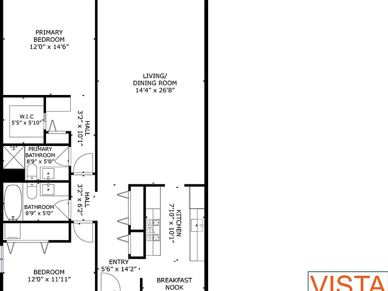 2x2 End Unit l 1,160 sq ft l Vista Terrace 2x2 End Unit l 1,160 sq ft l Vista Terrace