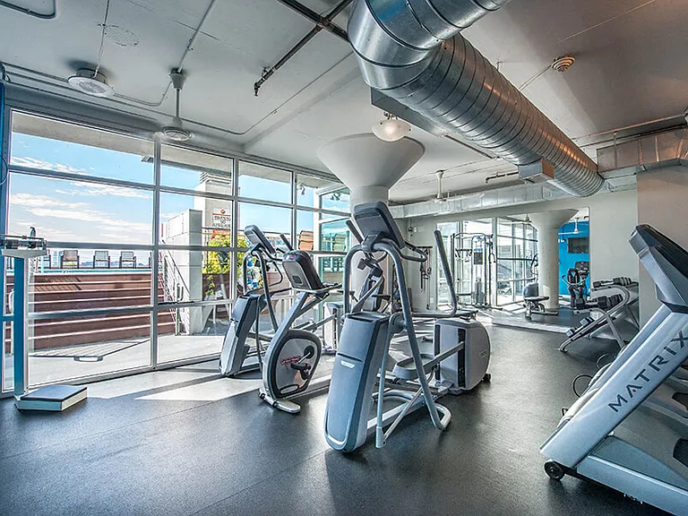 24 Hour Fitness Center with beautiful downtown dallas view