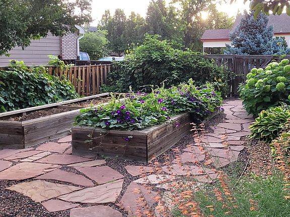 Raised garden beds.