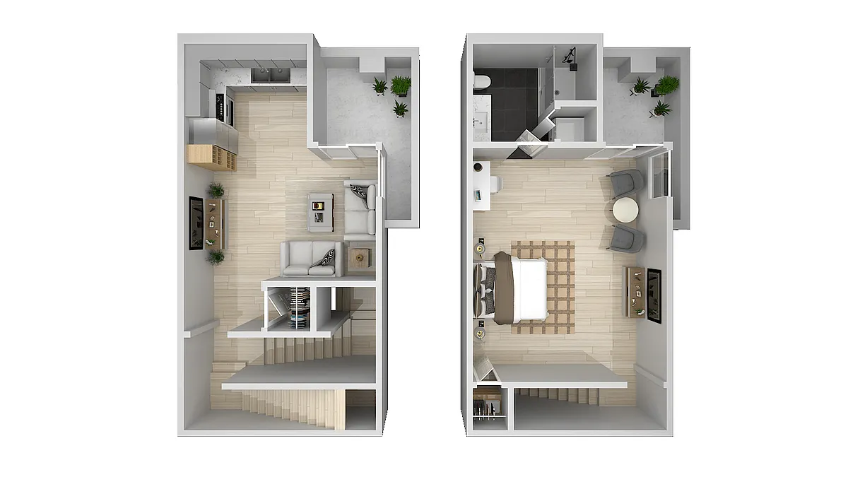 Floor plan 1 Bedroom 1 Bath