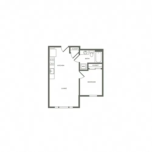 Floor plan Chestnut - 1x1 A10