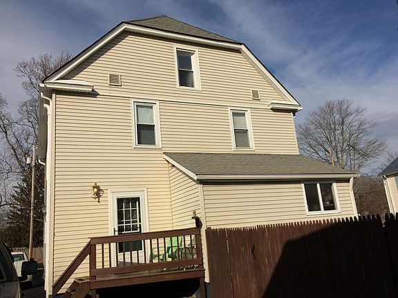 Back view with back porch.