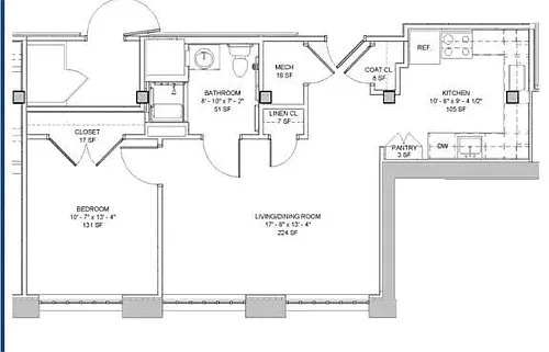 Floor plan 1 Bdrm