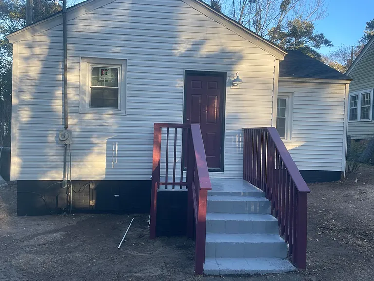 New back door, rebuilt steps and new hand railings