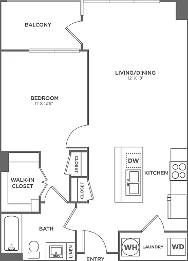One Bedroom One Bath (731 SF) One Bedroom One Bath (731 SF)