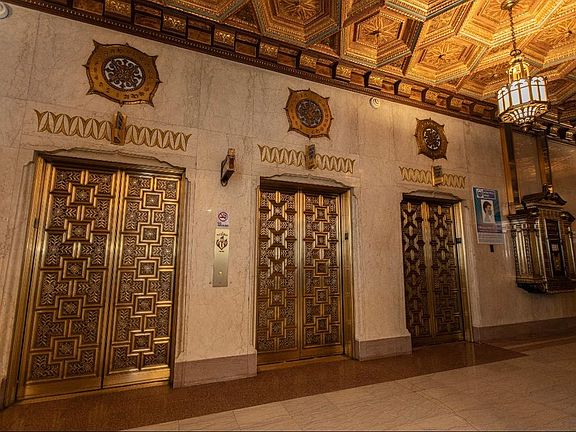 Beautiful Art Deco elevators.