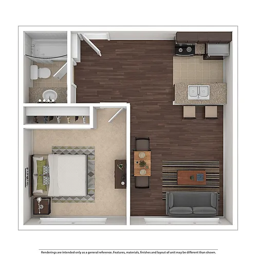 Floor plan 1 Bed 1 Bath