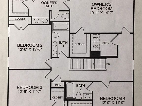 Floor plan of the second floor