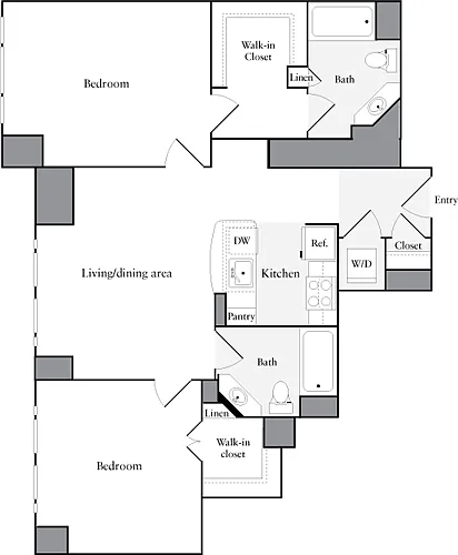 Floor plan 2 Bedroom K