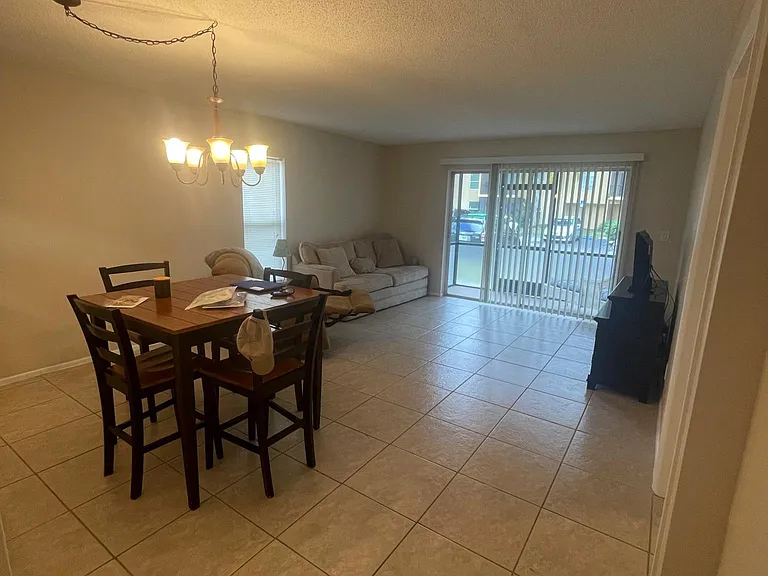 view from front door of dining room and living room