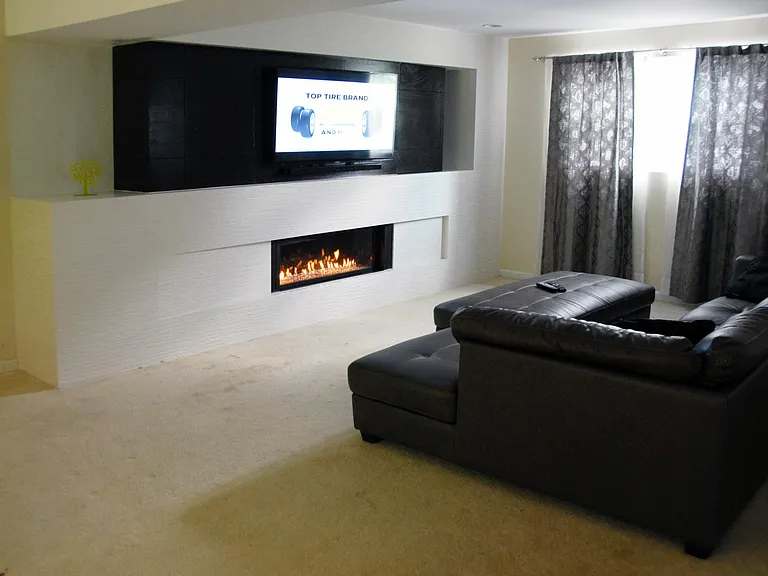 Family Room with impressive Fireplace