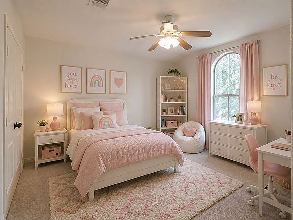 Virtually staged bedroom