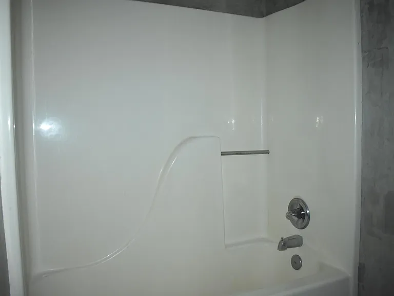Hallway shower and bathtub
