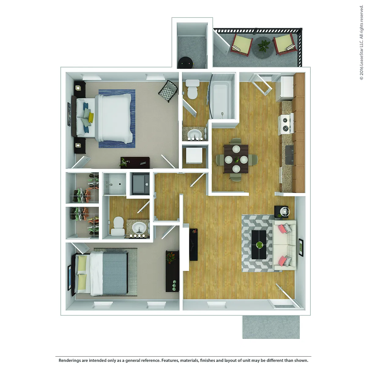 Floor plan West Oak 2x2