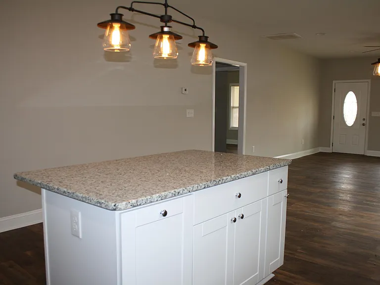 Granite Counter Top Island with Pull-Out Trash Drawer