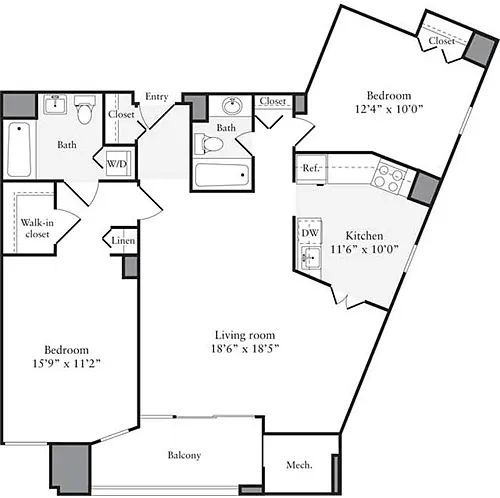 Floor plan 2 Bedrooms E