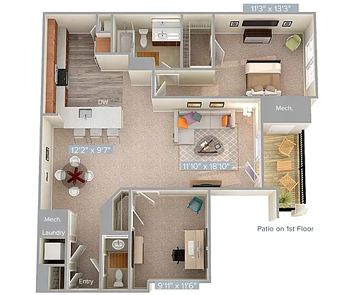 Floor plan A3D-2-1096sq
