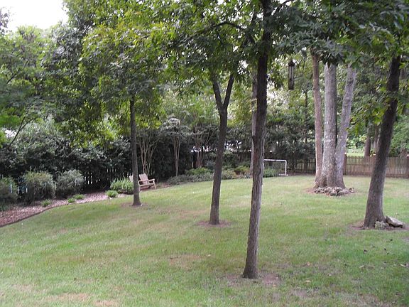 Fenced, landscaped back yard
