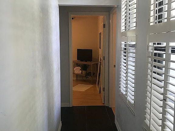 Plantation shutters and tile