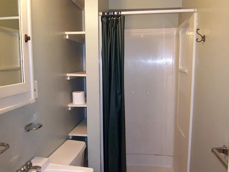 Bathroom w/ spacious shower