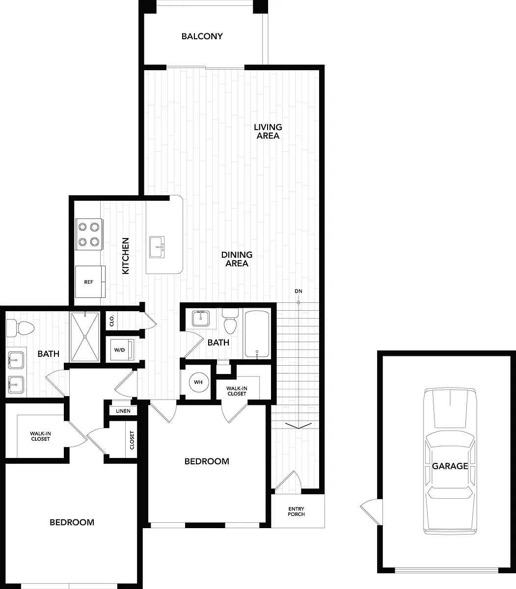 Floor plan 2 Bed/2 Bath-C1G