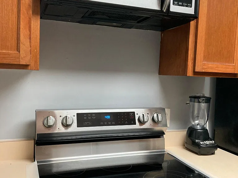 glass top stove and microwave