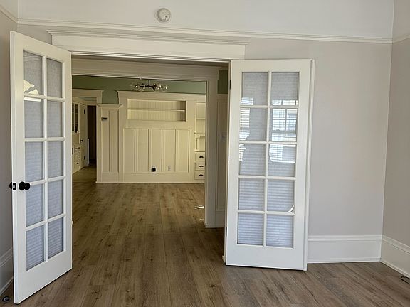 view from the front room to the middle room, doors can close to create a second front bedroom
