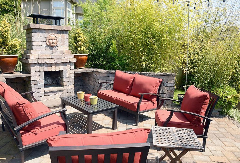 Outdoor Fireplace and sitting area