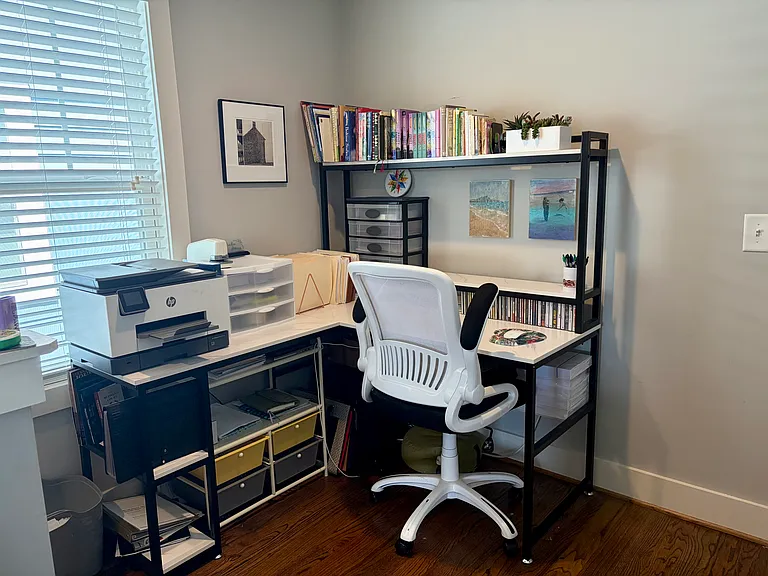 Landing outside the upstairs bedrooms - a handy bit of extra space, currently used as a work station. *NOTE: house comes unfurnished (pics show current owner's furnishings that will be moved).*