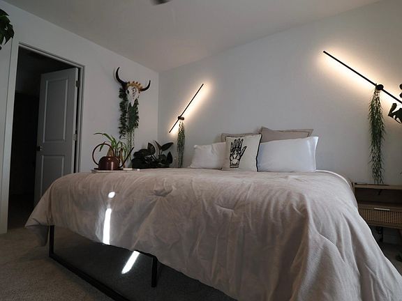 Bedside Upgraded Lighting (Ceiling Fan Also Installed, Not Visible in Photo)