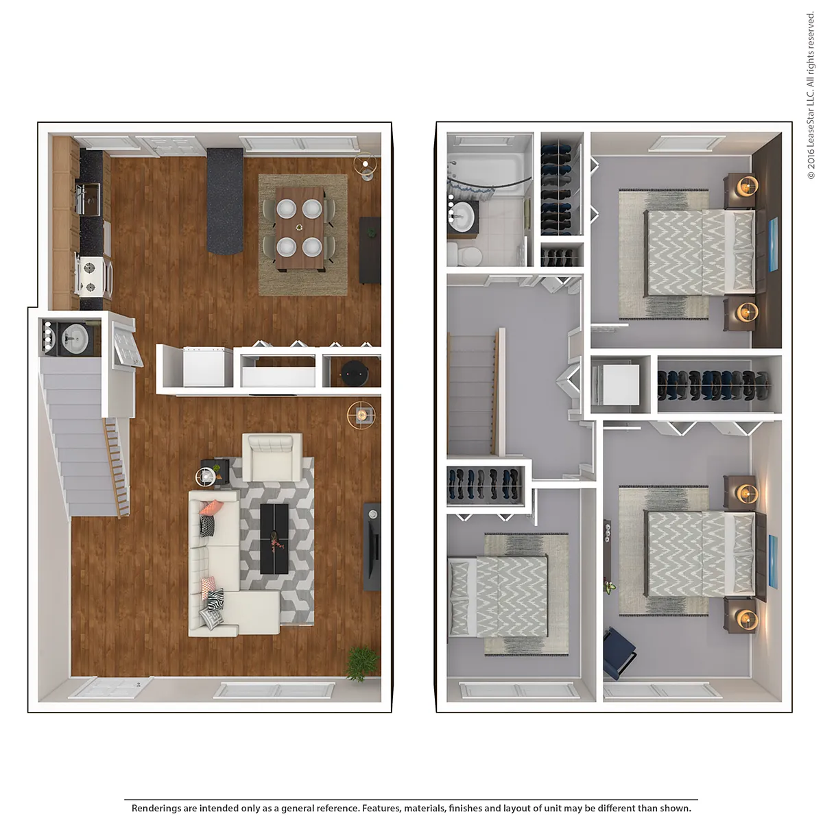 Floor plan 3 Bedroom 1.5 Bathroom B