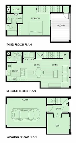 Floor plan 1 Bed, 2 Bath